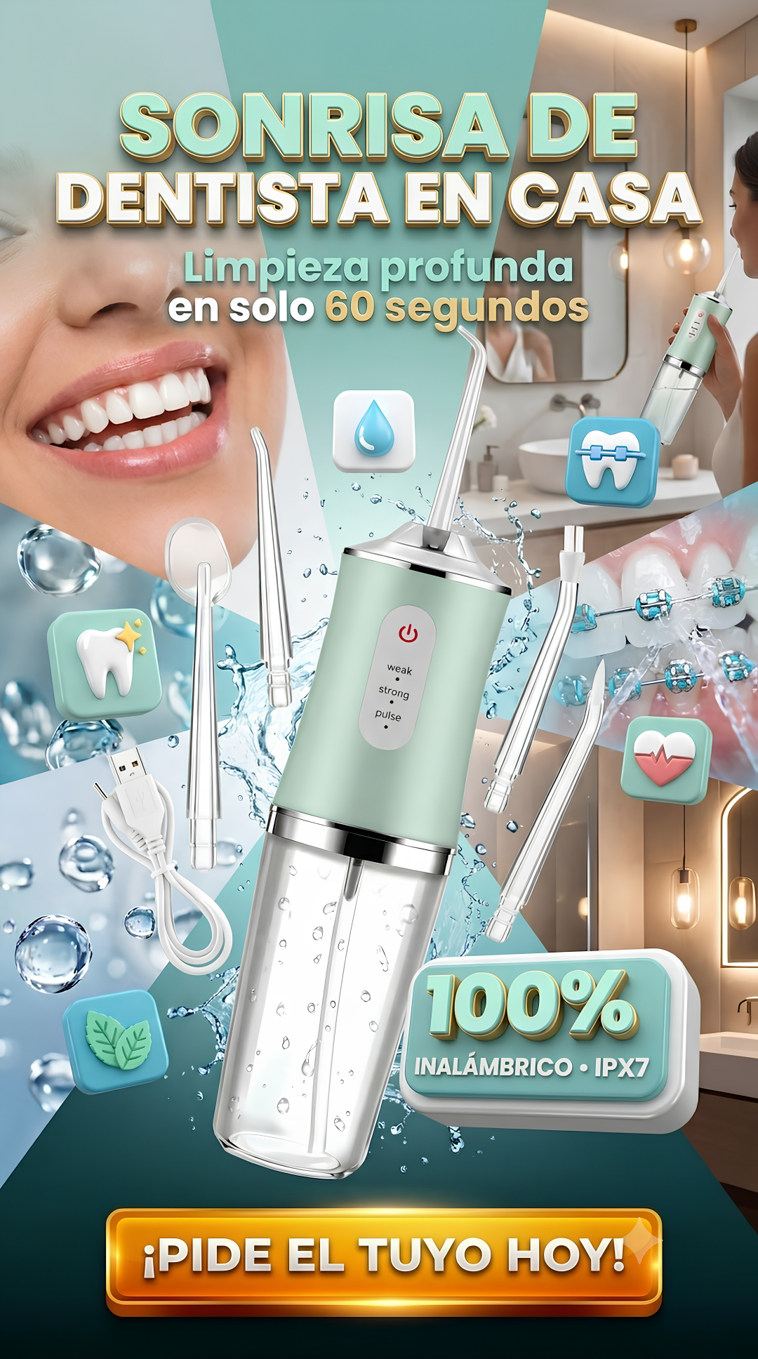Irrigador Dental Pro - Limpieza Profunda y Sonrisa Impecable