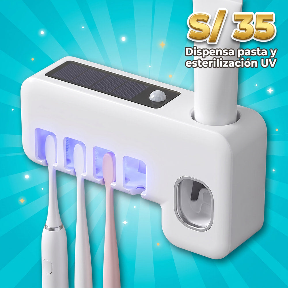 Portacepillos UV + Dispensador de Pasta