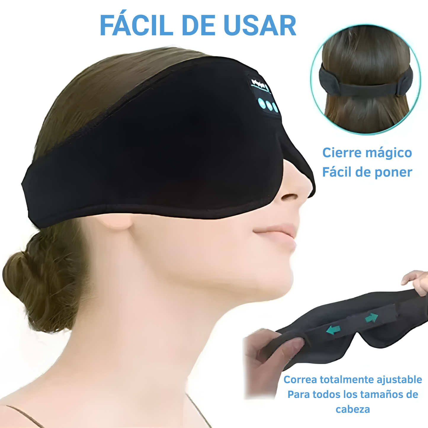 Máscara de Sueño 3D con Audio Bluetooth