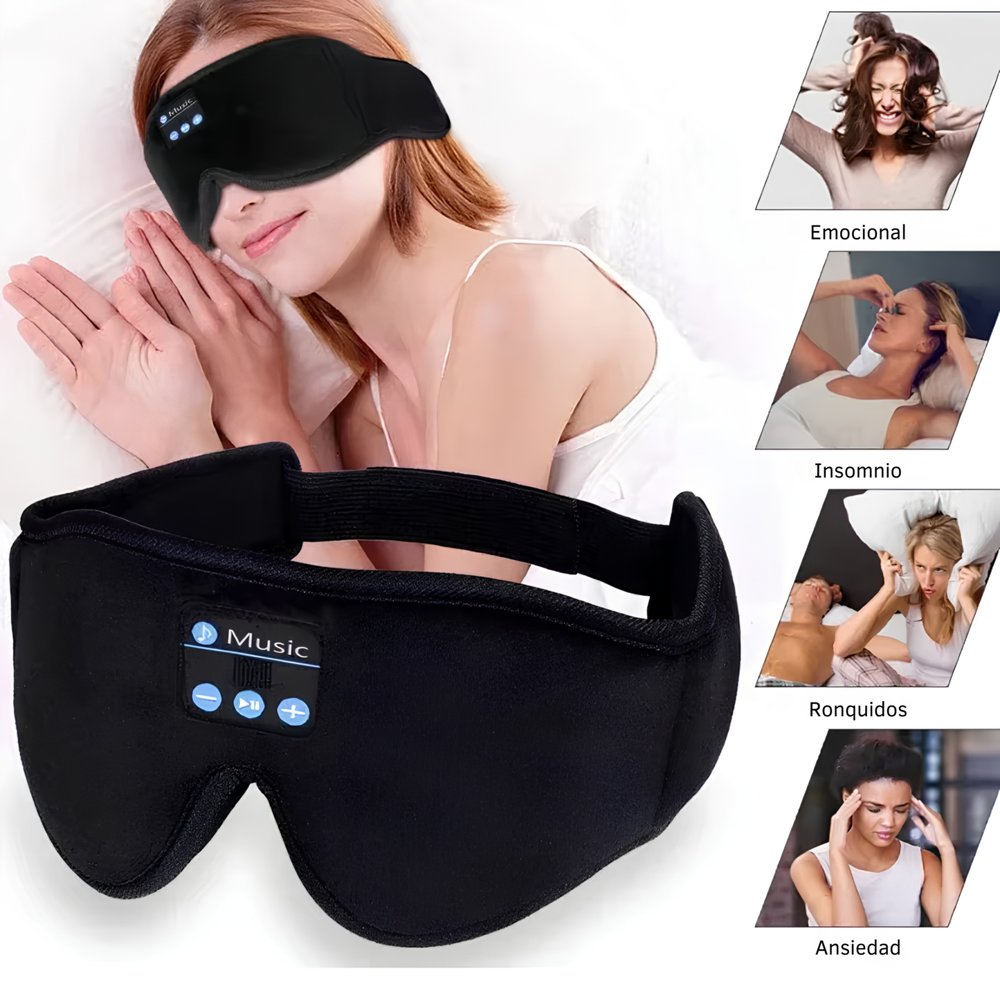 Máscara de Sueño 3D con Audio Bluetooth